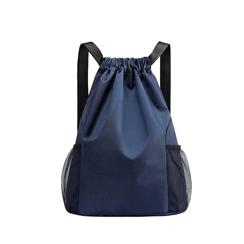 Sportrugzak met trekkoord String Bag Sackpack met grote capaciteit Gymzwemstrand voor dames en heren om dagelijks vast te houden: WHITE
