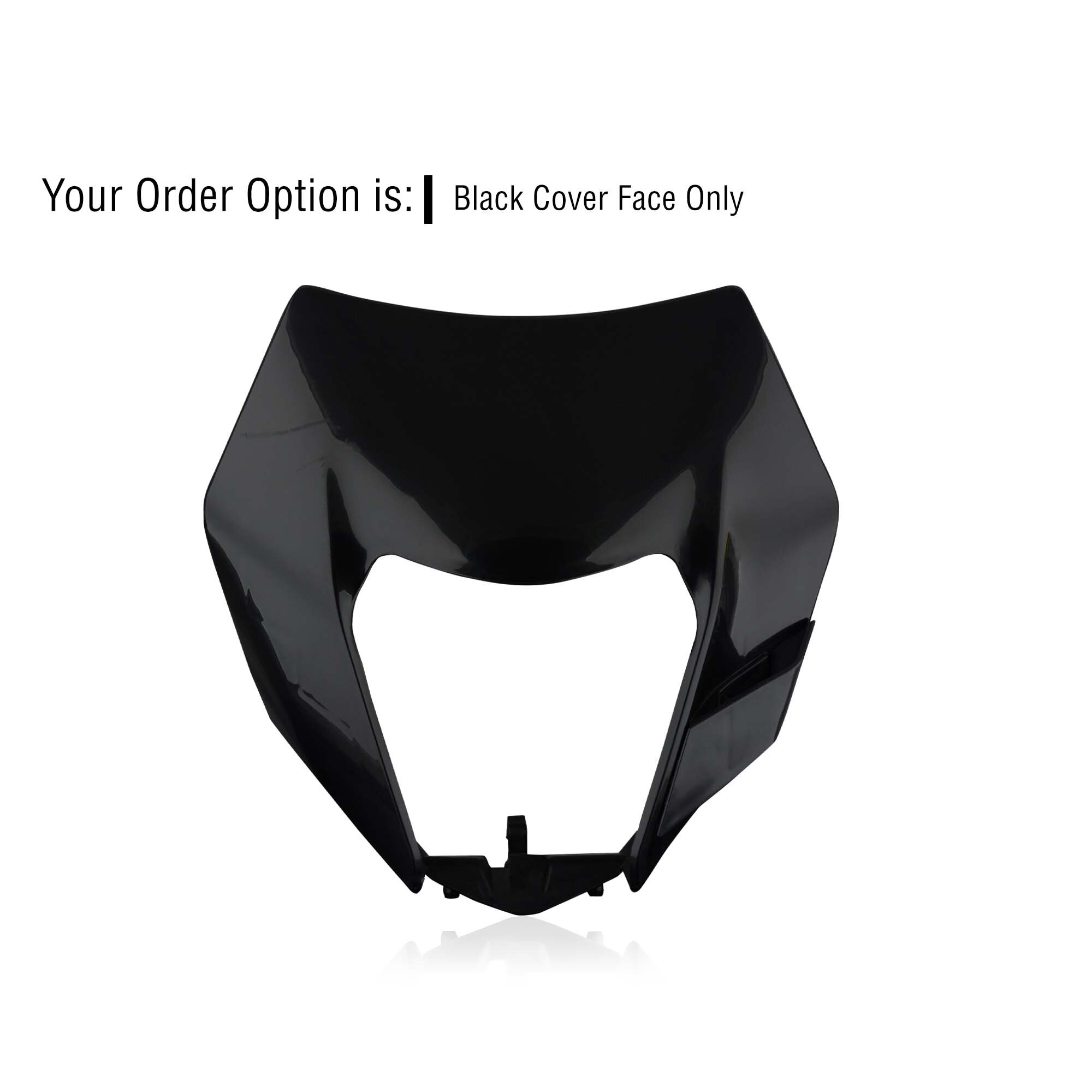 Motorrad LED Scheinwerfer Vorne Lampe Maske Beleuchtung Scheinwerfer Für KTM SXF EXC XCF XCW SMR 125 250 350 450 500 530 sechs Schild MX Enduro: Schwarz Startseite Gesicht