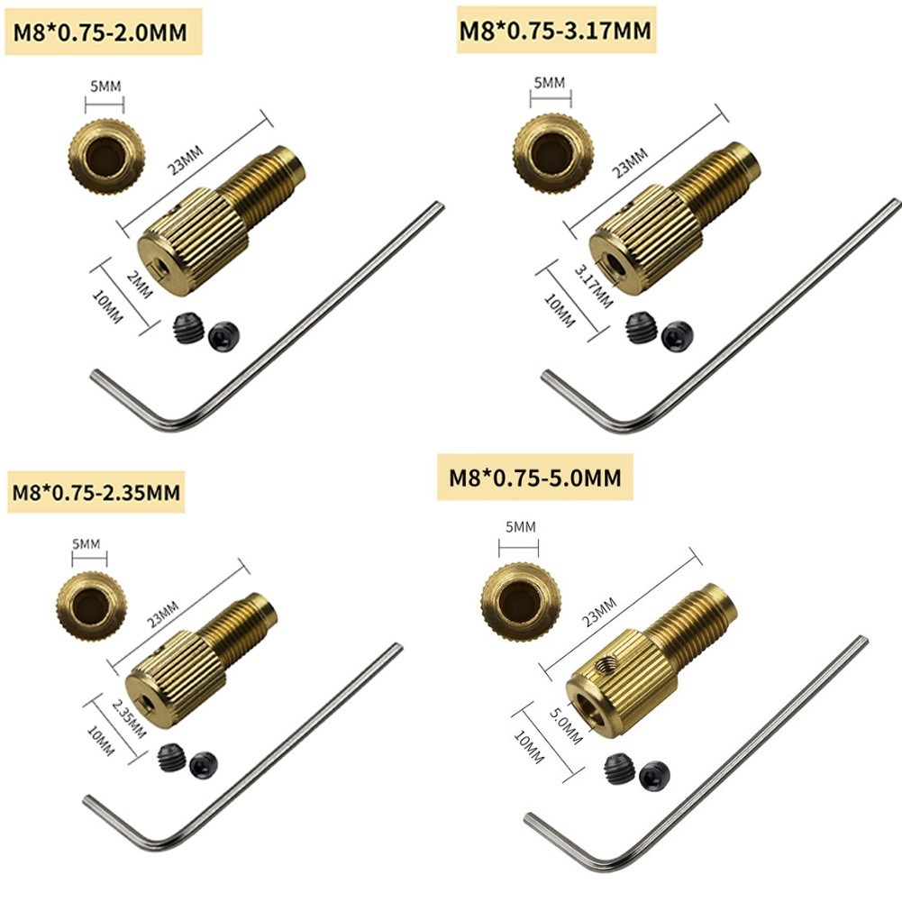 M8-2/2.3/3.17/5mm Electric Motor Shaft Mini Drill Chuck Fixture Drill Bit Micro Drill Chuck Hex Drill Chuck Adapter