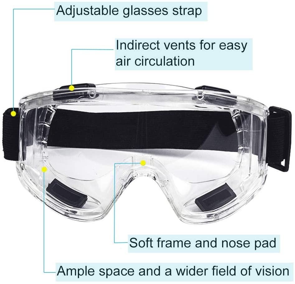 Sikkerhedsbrille anti-stænk støvtæt vindtæt laboratoriebriller øjenbeskyttelse industriel forskning sikkerhedsbriller klar linse