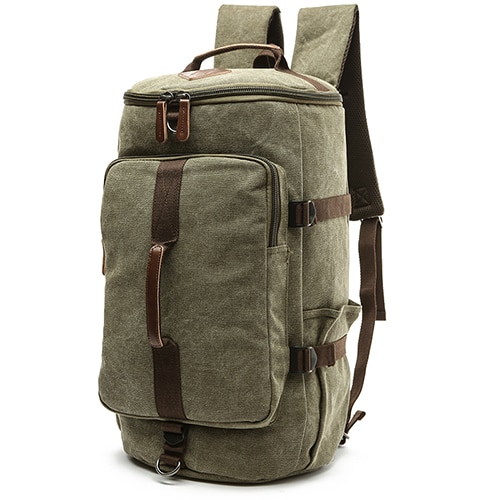 Snap tours de lona bolsa de viaje para los hombres de gran capacidad hombre equipaje de mano durante la noche de lona bolsa de fin de semana de mochila de viaje: ARMY GREEN-BIG