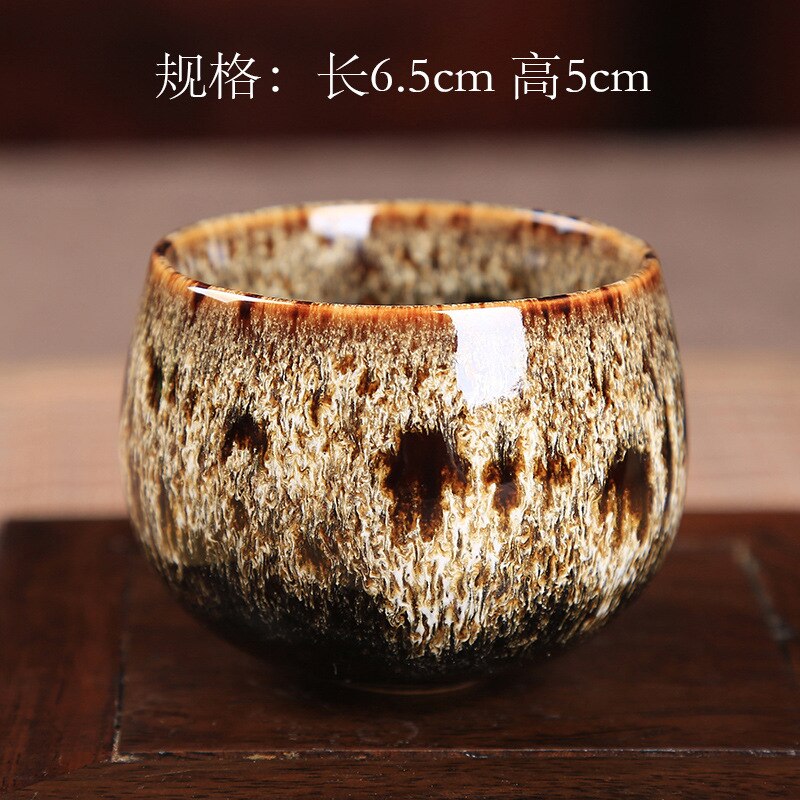 Kiln Baked tian mu you jian zhan Cup Ceramic Kung Fu Tea Set Small Teacup Tea Bowl Master Cup Pu'er Tea Teacup: High Whites