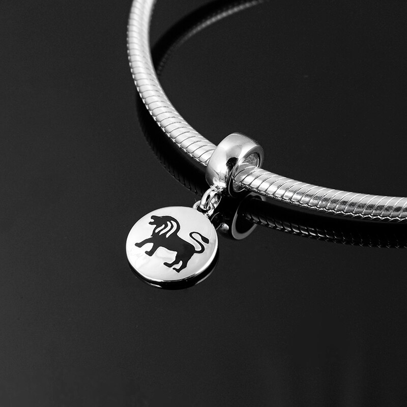 12 Constellation Zodiak Charms 925 Sterling Zilveren Hangers Kralen Sieraden Maken Fit Originele Europese Charms Armband Ketting: Leo