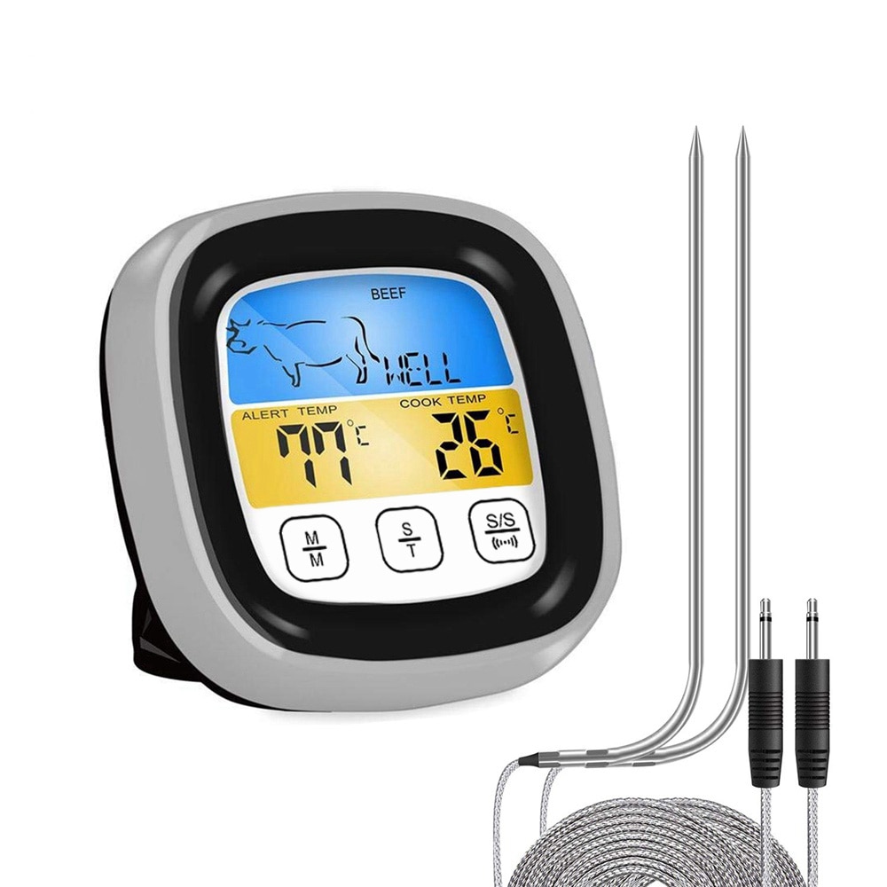 Digital Oven Thermometer Meat Timer Baking Temperature Meter Stainless Steel Gauge Digital Kitchen Baking Tools