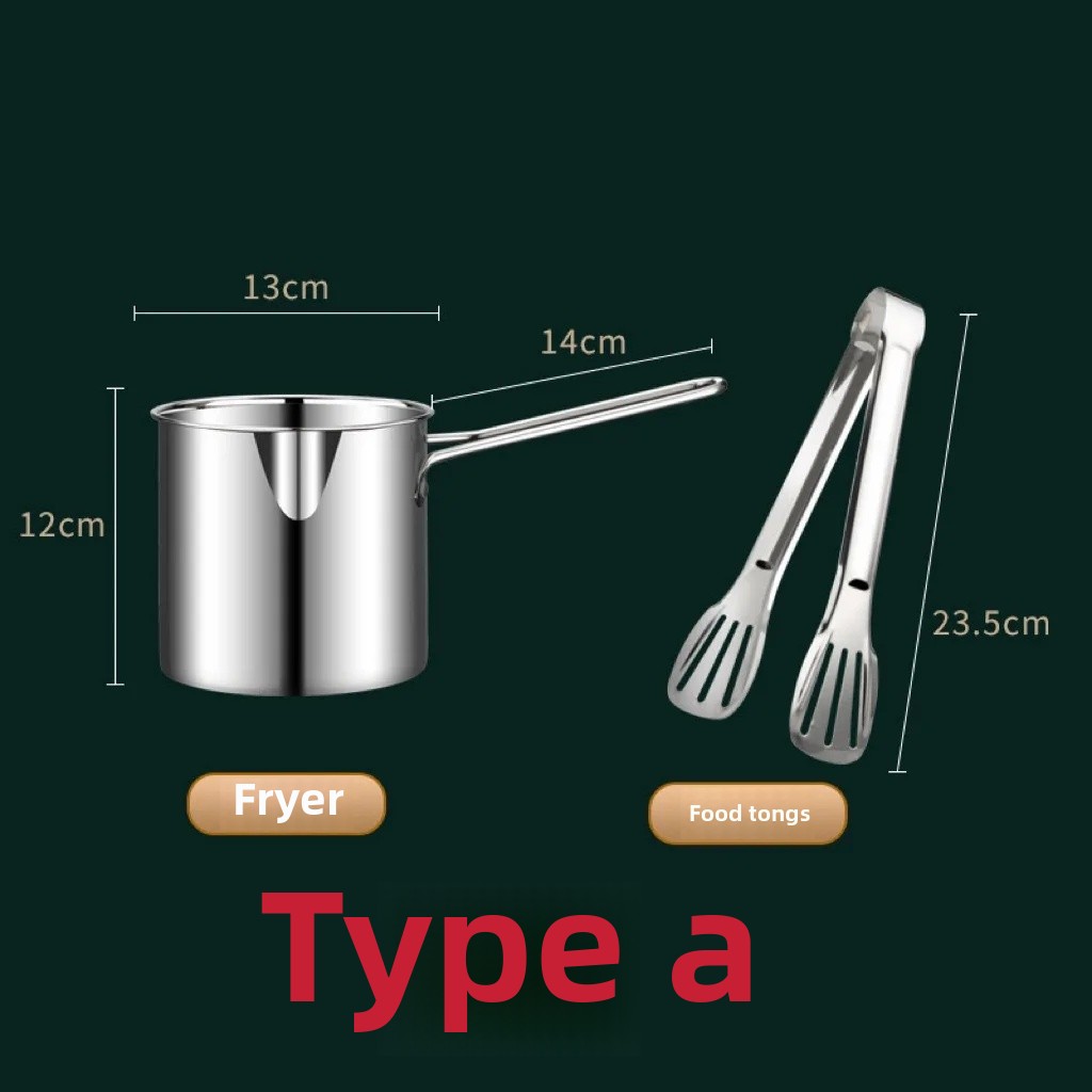 Universal Kitchen 304 Stainless Steel Fry Pot Home Use Multi-Function Detachable Outdoor Fried Food Set for Household: Red / Four-piece Set