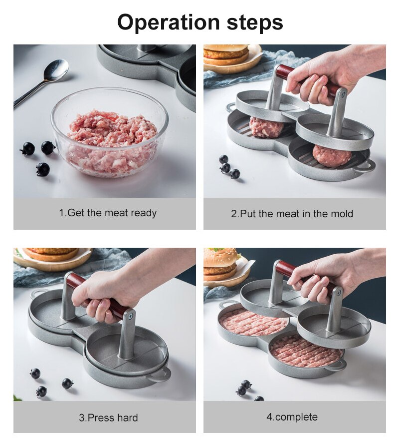 Kitchen Round Shape Burger Press Food-Grade ABS Hamburger Meat Press Beef Grill Hamburger Press Patty Maker Mold Kitchen Tools