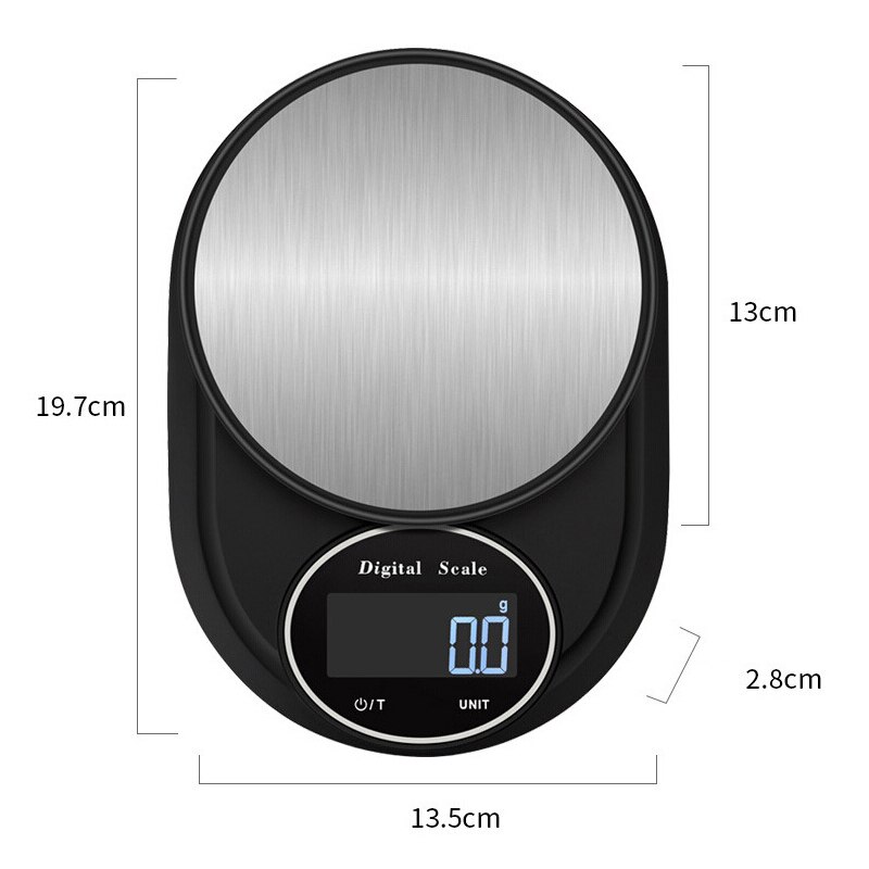 Digitale keukenweegschaal digitale weegschaal precisie voedsel dieetweegschaal voor koken bakken multifunctionele meetinstrumenten roestvrij staal: 2