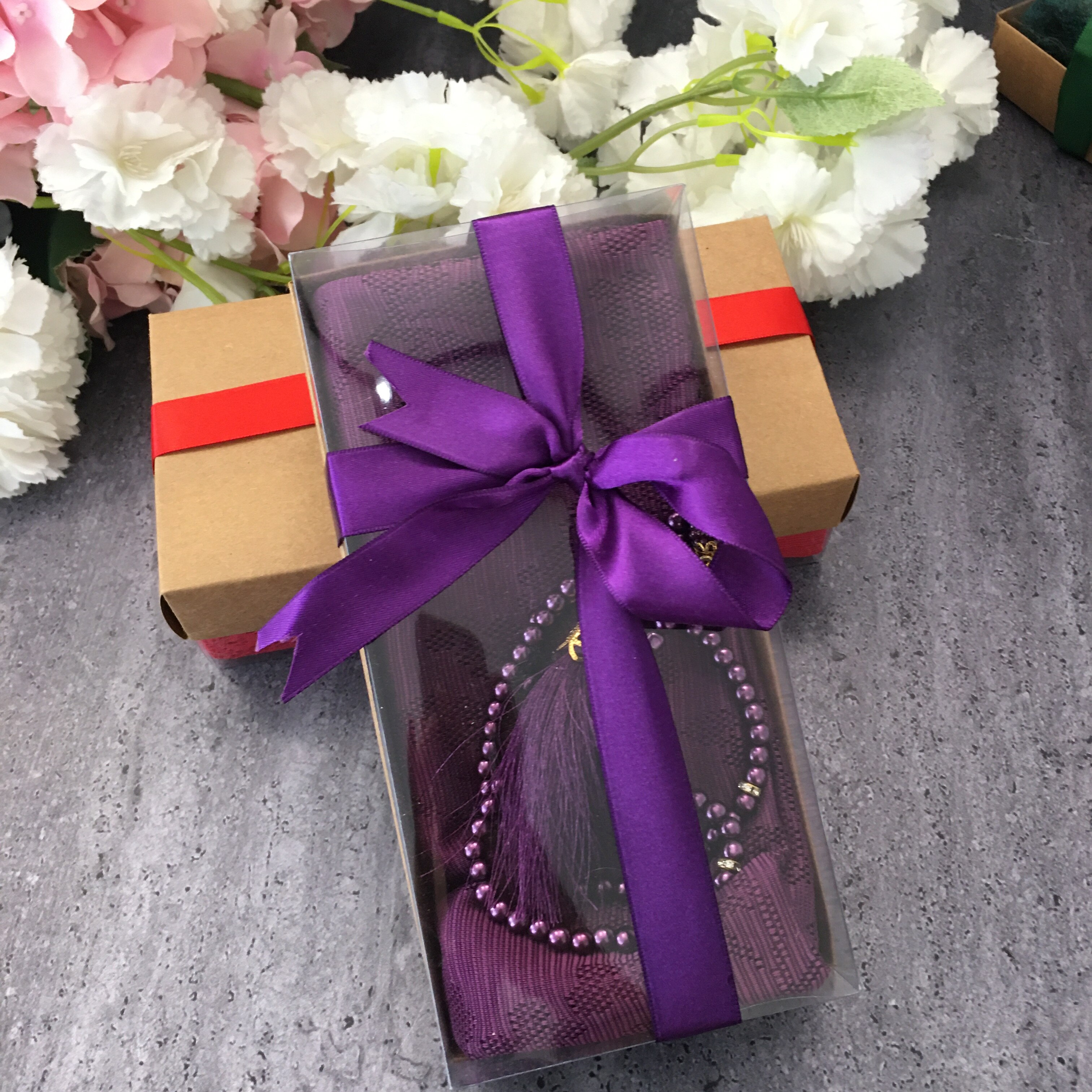 Violetti huivi tasbeeh setti, huivit islamilainen muslimi , huivit naiselle, islamilainen äidille, eid , muslimi