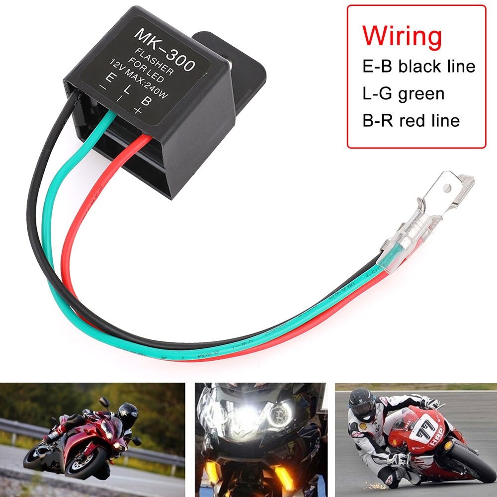 generic 12V LED Motorcycle flasher relay three-wire universal 240W max