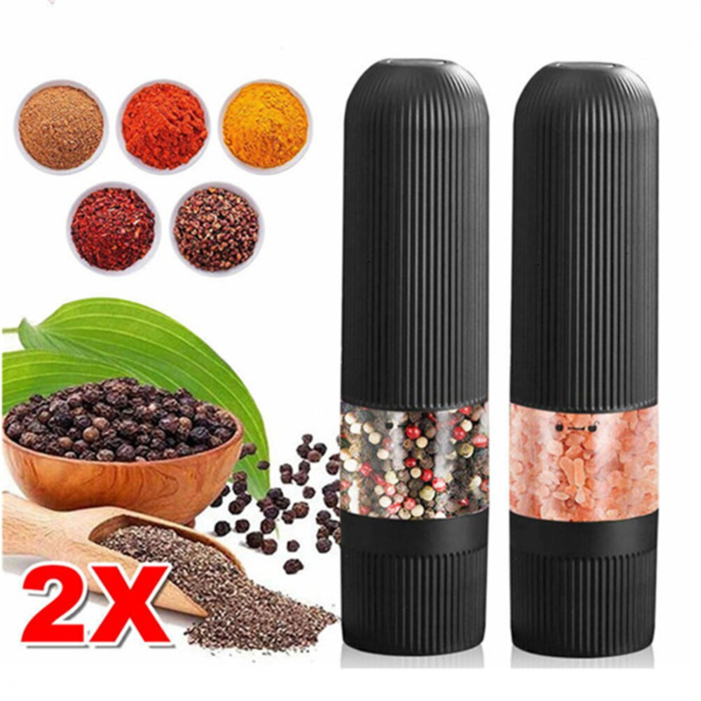 2pcs Electric Pepper Grinder Adjustable Electric Salt And Pepper Grinders Battery Operated Mills Grinder Great