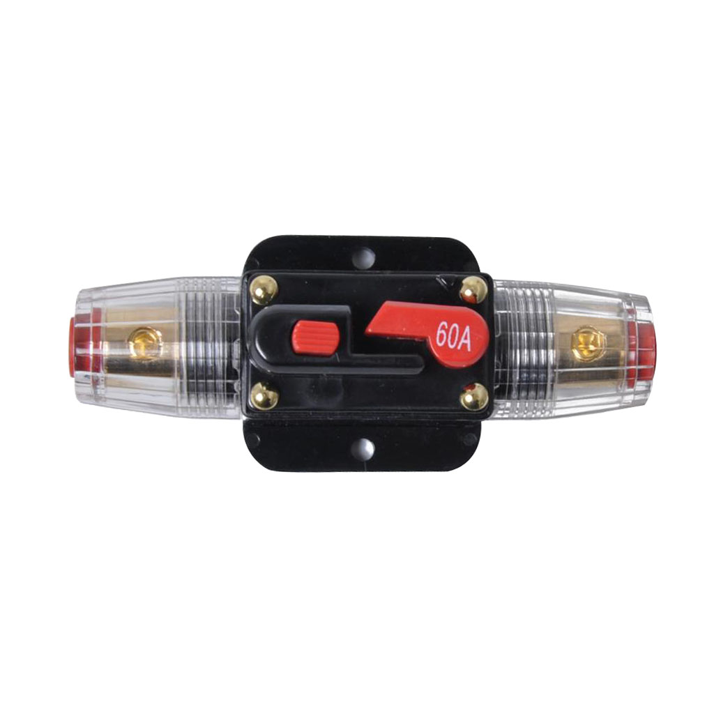 2pcs 60A In-Line DC Circuit Breaker Solar/Audio/Car/RV Fuse Holder DC12-24V