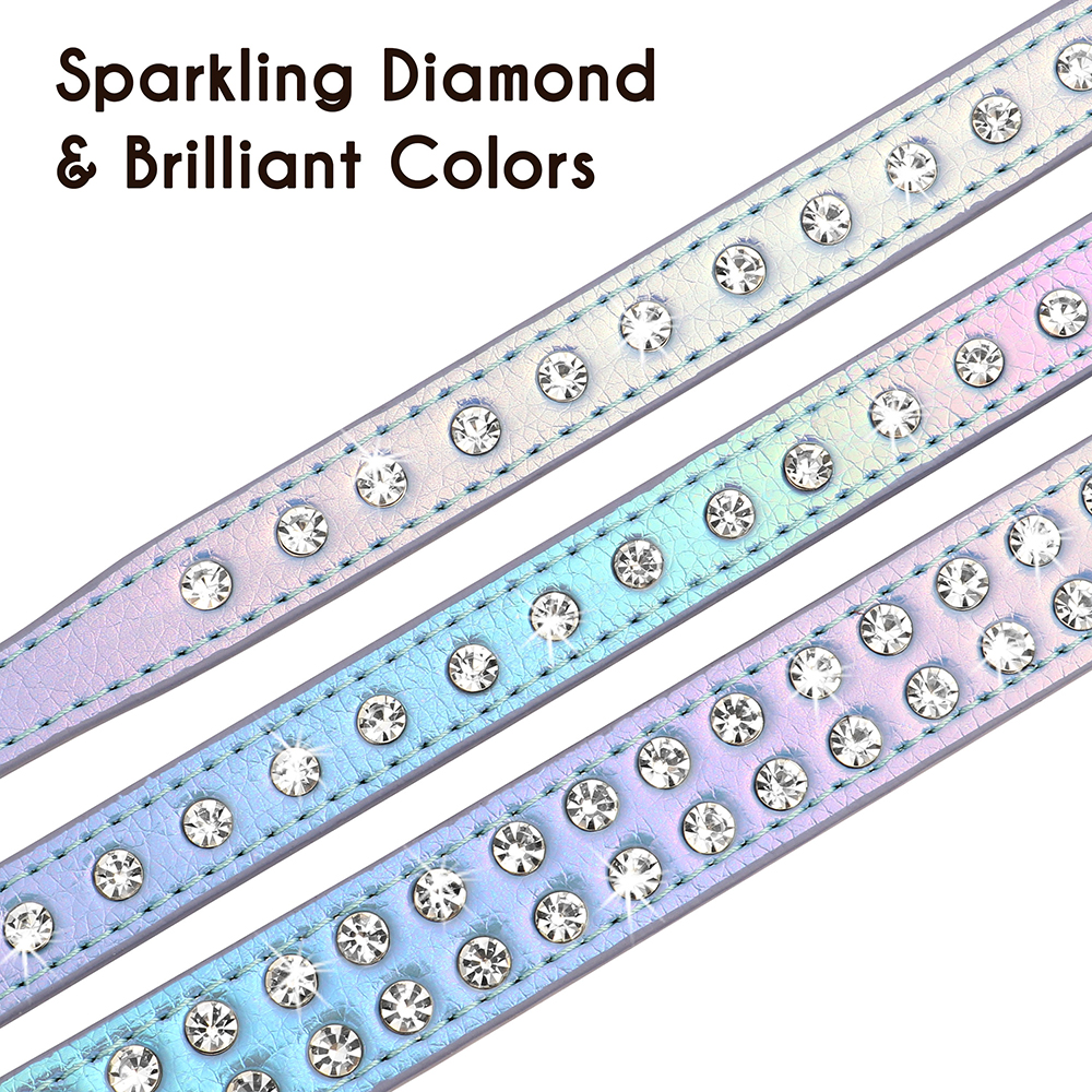 Strass halsband glanzende diamant kat hondenhalsbanden kristal glitter puppy huisdier lederen ketting voor kleine middelgrote honden Chihuahua