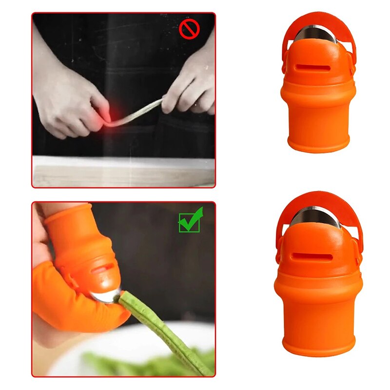 Silikon Finger Schutz mit Klinge für Obst Gemüse Daumen Messer Finger Schutz Küche Spielereien mit 5 Silikon Fingerlinge