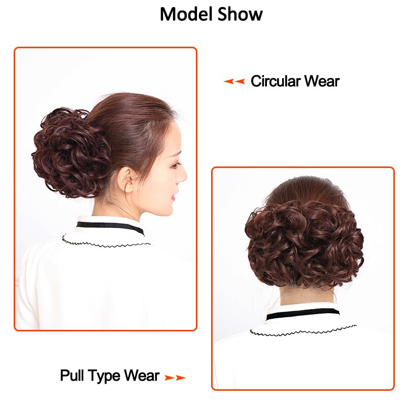 DIANQI cheveux synthétiques élastique en caoutchouc bouclé chignon net avec deux peignes en plastique updo couverture cheveux chignon afro chignon pour les femmes