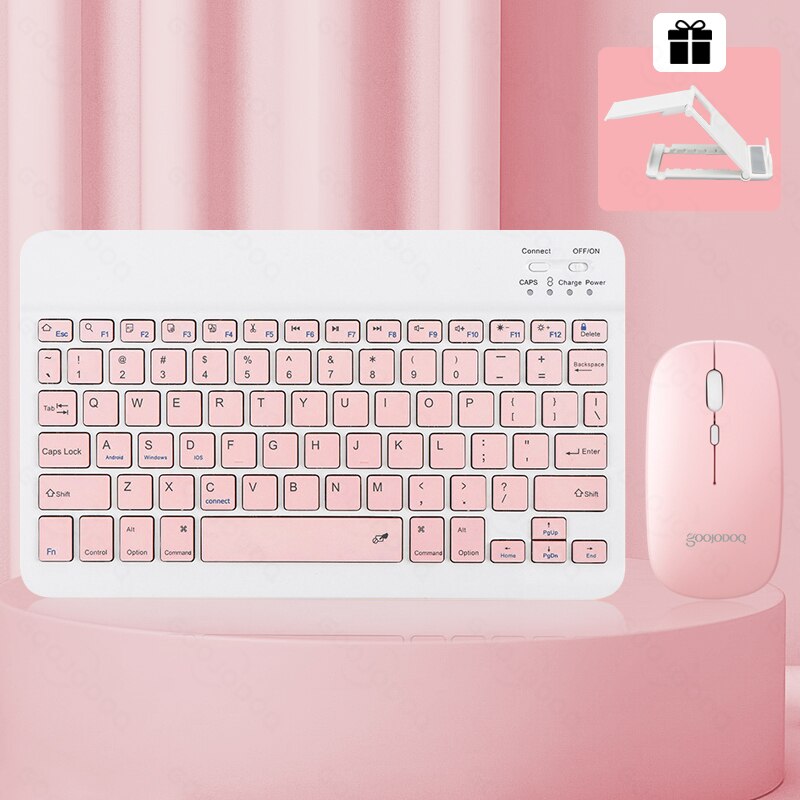 Bluetooth Keyboard For iPad Pro11 Mini Bluetooth Teclado Wireless Keyboard and Mouse For Samsung Xiaomi Touchpad iPad Keyboards: Pink English