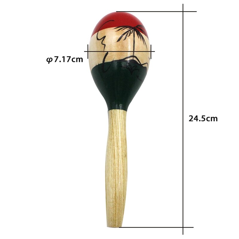 1 Pair Of Wooden Large Maracas Rumba Shakers Rattles Sand Hammer Percussion Instrument Musical Toy For Kid Children Party Games