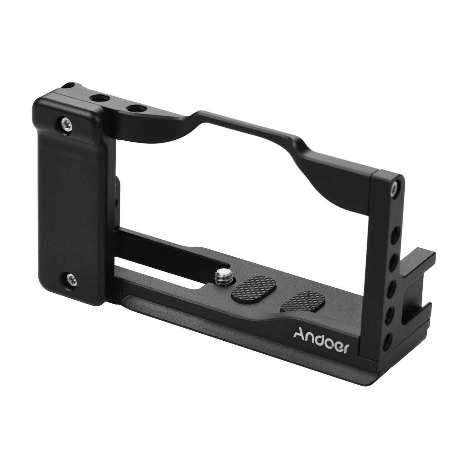 Andoer Video Accessories Camera Cage Kit Aluminum Alloy Camera Case Bracket with Holes Cold Shoe for Canon G7X Mark III Cameras