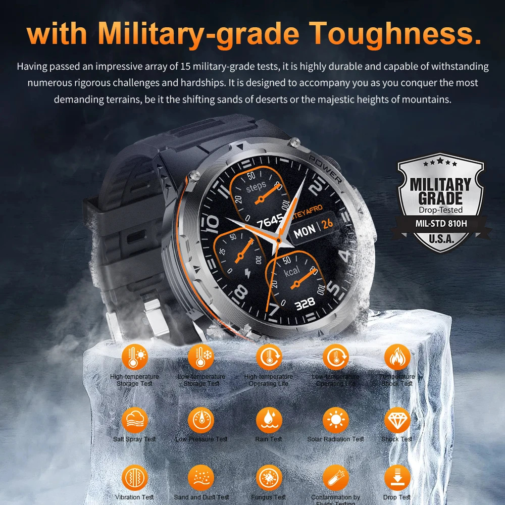 2025 novo para xiaomi ios militar smartwatch ip68 à prova dip68 água esportes ao ar livre rastreador de fitness monitor saúde bt chamada laser infravermelho