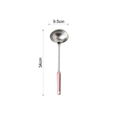 7Pcs Roze Goud Keuken Huishouden 304 Roestvrij Staal Keukengerei Set Koken Lepel Schop Keukengerei: silver soup spoon