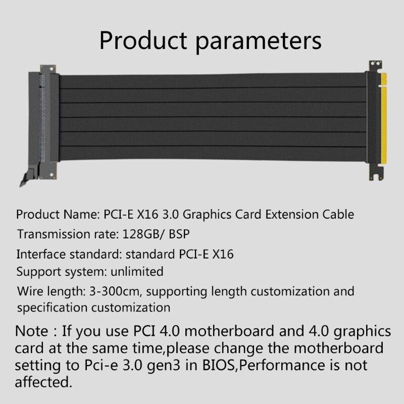 Cavo di prolunga per scheda grafica PCIE X16 a piena velocità 3.0 cavo di prolunga PCI Express Riser Extender schermato per GPU verticale