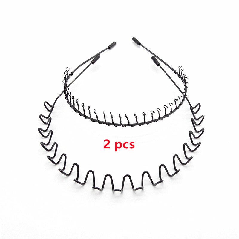 Herre pandebånd #39 jern stål bølger hårbånd tidevand mand hår bøjle ryghoved pandebånd sportsansigt vask hovedbånd hovedbeklædning: Stil -8