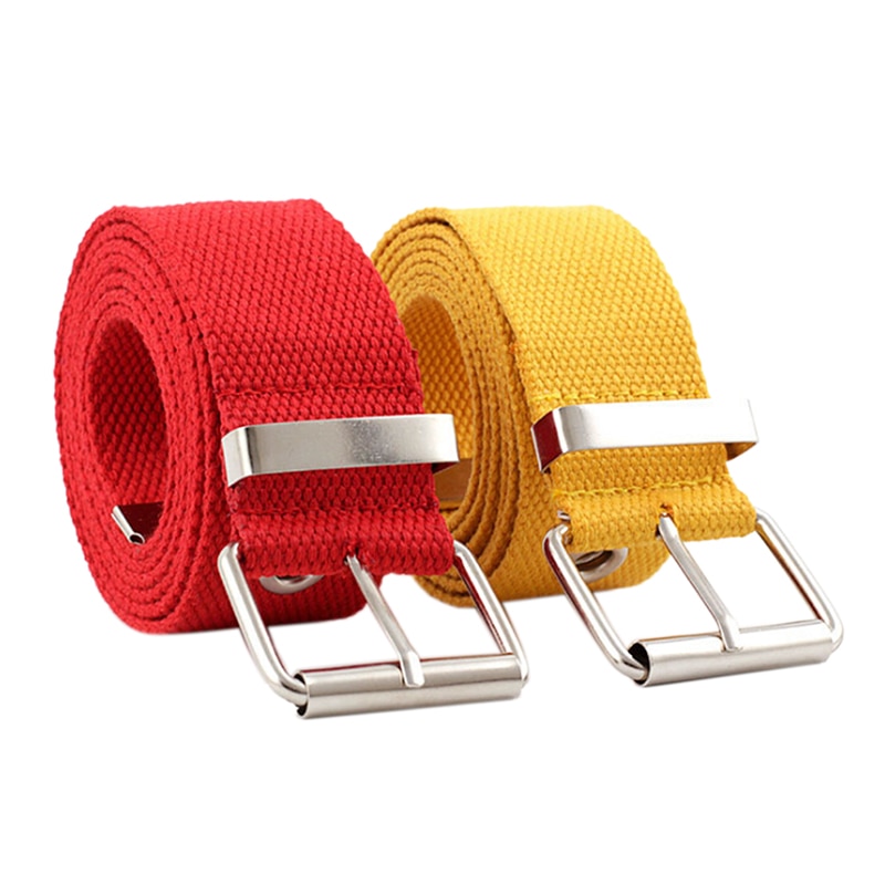 3.8cm Female Belt Canvas Women's Harajuku Waistband Metal Buckle Eyelet Belt Waist Black White Red Wide