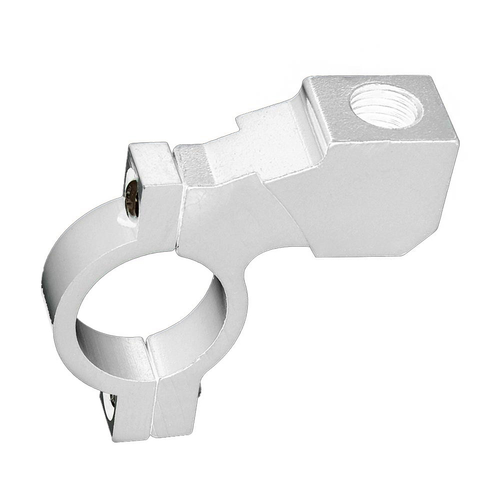 Motocicleta Rear View Mirror Bracket Mount Holder Clamp, Motocicleta Guiador Retrovisor Mirror Clamp, Rosca 10mm: Prateado