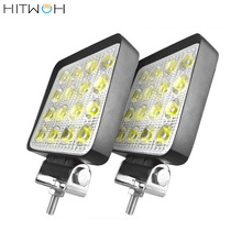 2 STUKS 4X4 48W 6400Lm LED Verlichting Bar Off-road Bulb Lamp Licht Mist Verlichting exterieur Voor Cabine Boot SUV Truck Flood Beam Light