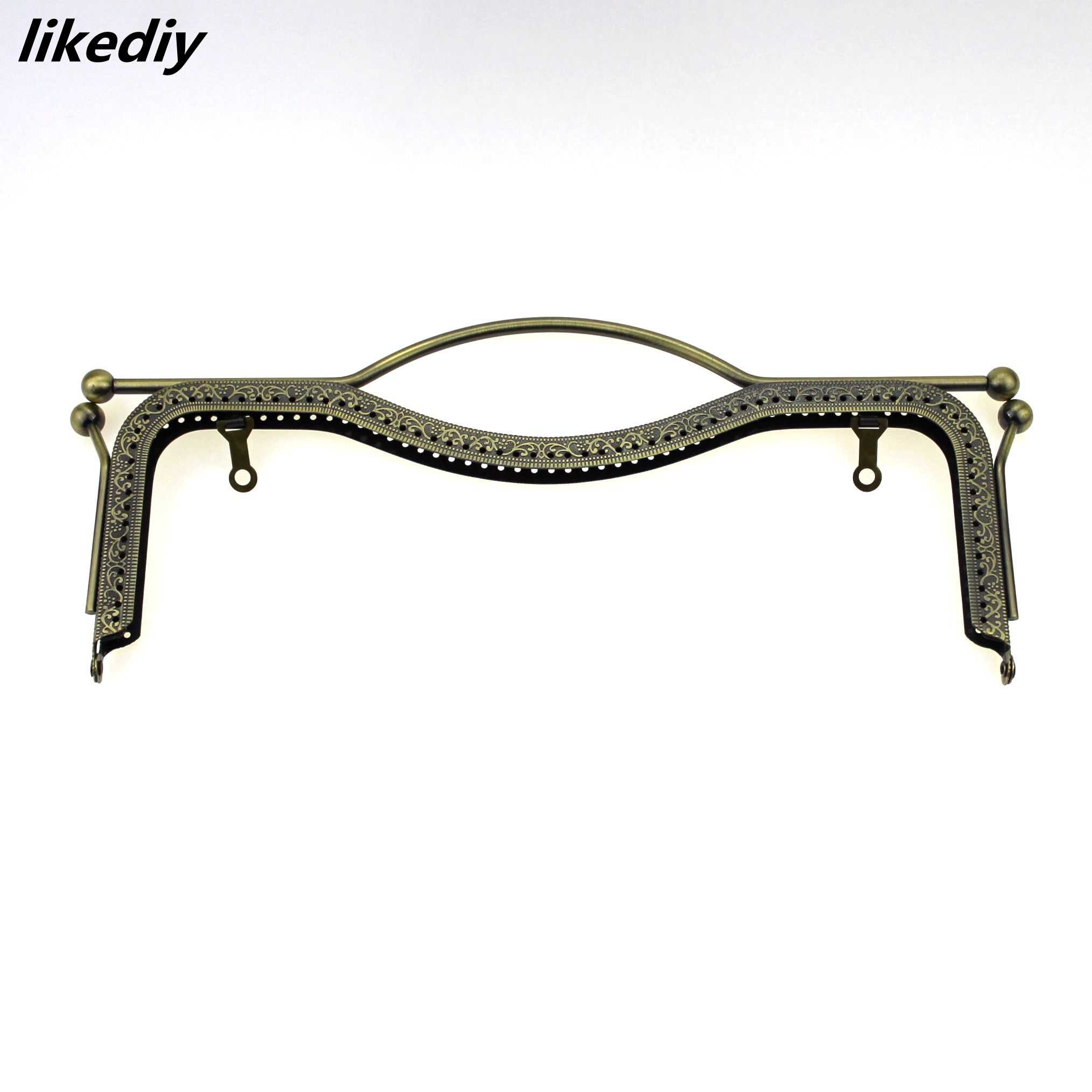 4 pz/lotto 27 CM bronzo argento oro nero labbra borsa in metallo cornice bacio chiusura goffratura maniglia borsa da cucito parte: Bronze