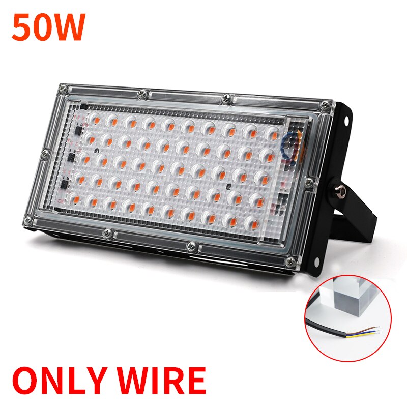 Luz LED de espectro completo para cultivo, lámpara Phyto de 220V, 50W, 100W con enchufe europeo, para invernadero, hidropónico, siembra de flores: 50W No Plug