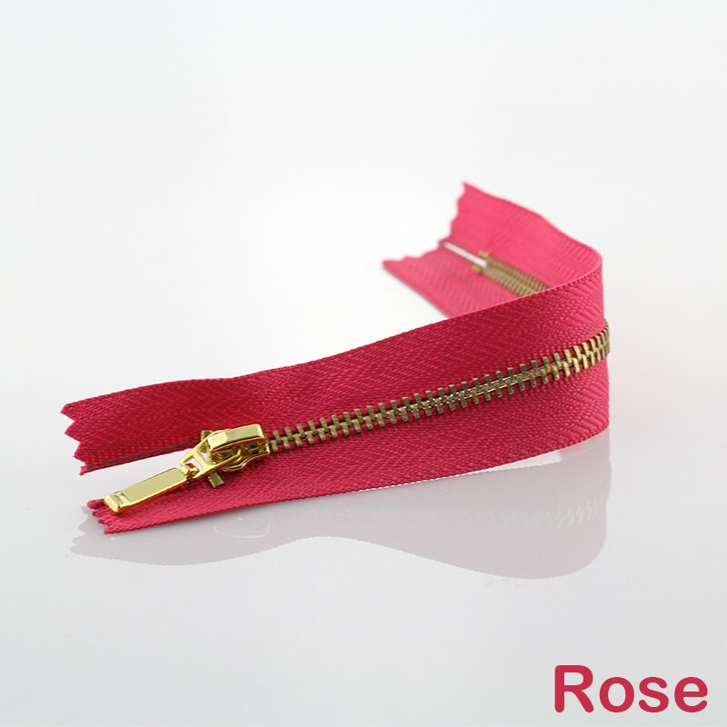 3Pcs 3 #15Cm Metalen Rits Messing Close-End Auto Lock Kleding Voor Naaien Ritsen: Rose