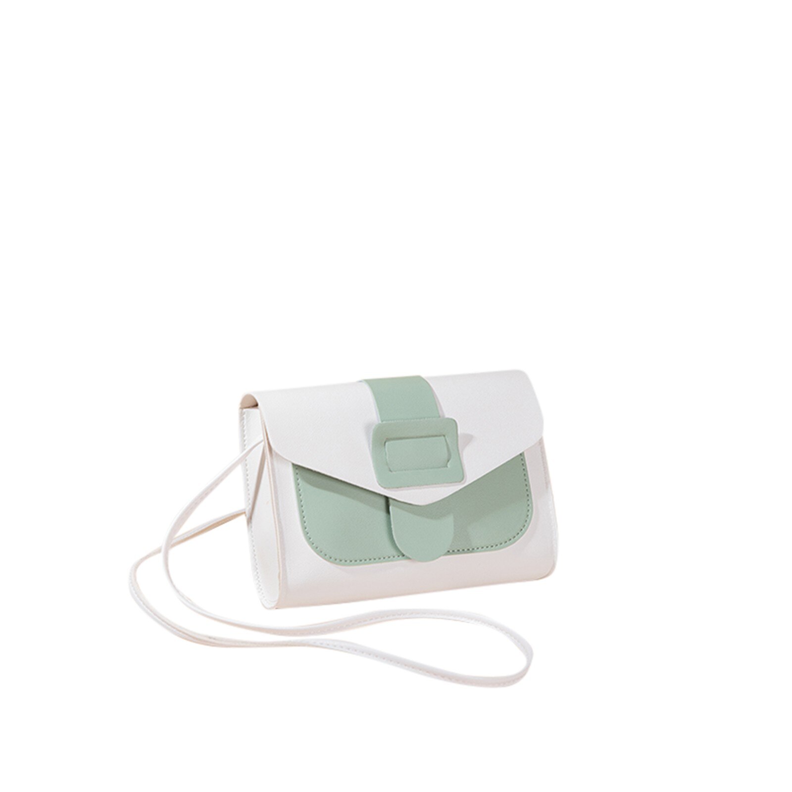 Kontrast Farbe Leder Umhängetaschen Für Frauen Reise Handtasche Einfache Schulter Bote Tasche Damen Umhängetasche Bolso # np30: grün