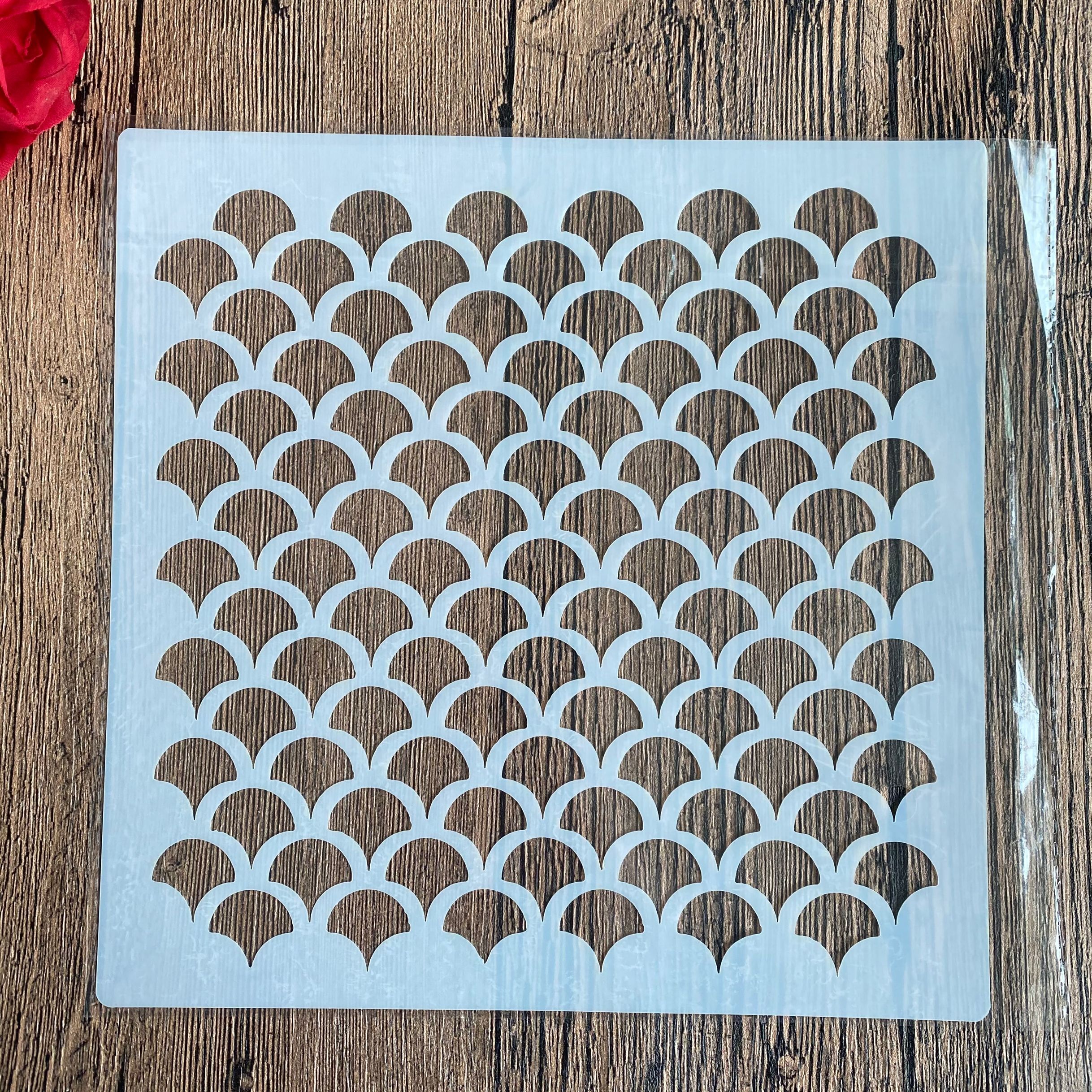 20 *20 cm fyrkantiga hantverksmandalaformar för att måla stenciler stämplade fotoalbum präglade papperskort på trä, tyg, vägg: 4