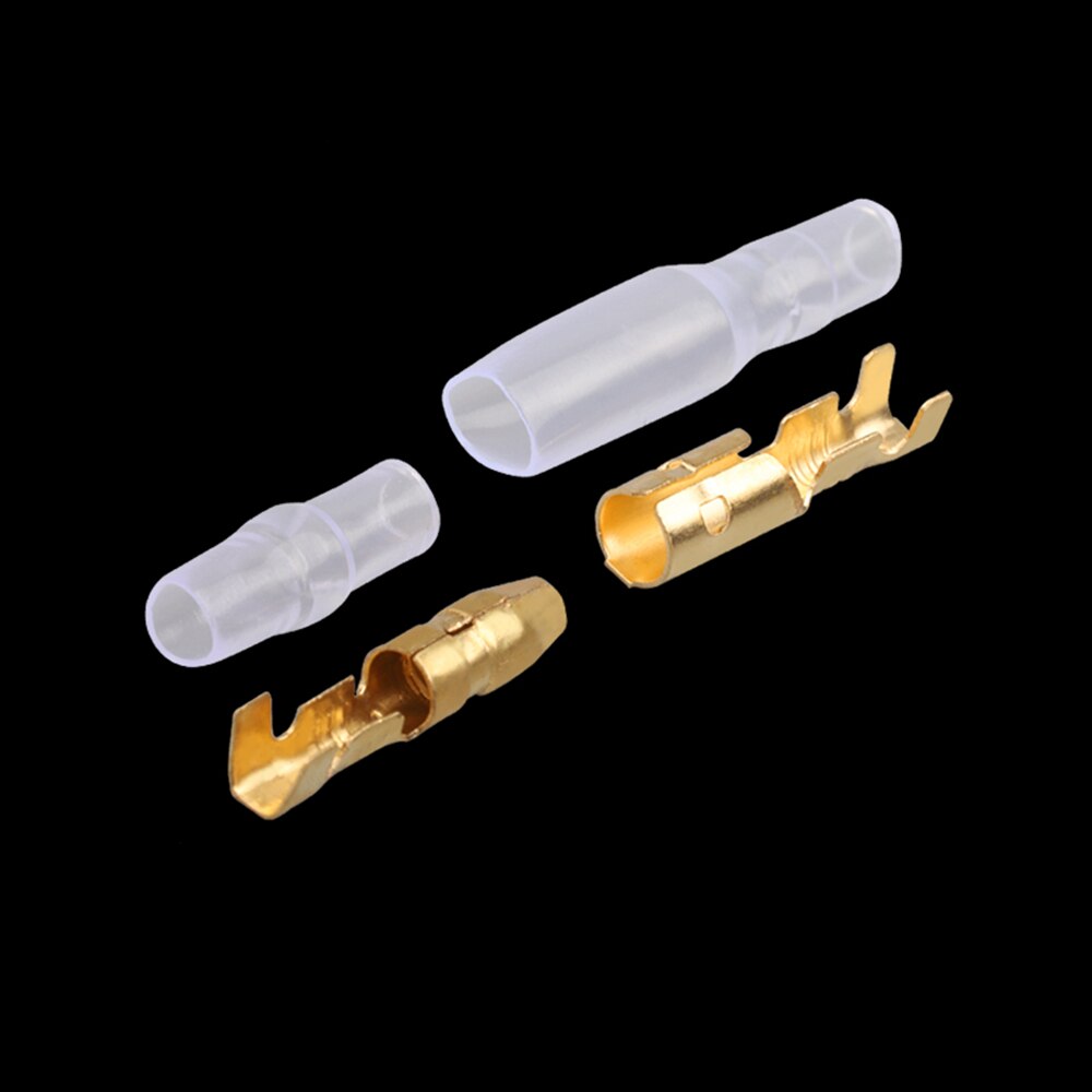 Terminal de bullet para coche, Conector de cable eléctrico de 4mm de diámetro, juego de 50 juegos = 4,0 uds, terminal de prensado en frío hembra + macho + funda