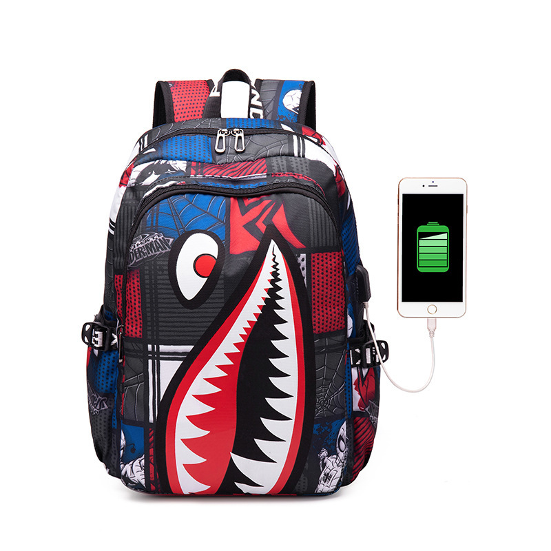Camo Bookbag for Middle Shark Backpack Boys for Kids School Bags Travel Back Pack