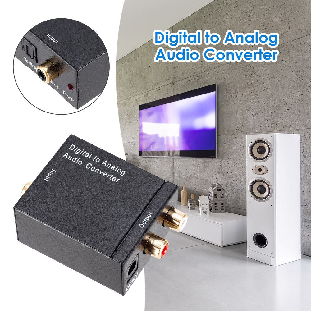 Audio Converter Lichtgewicht Versterker Carrying Digital Optical Fiber Toslink Coax Naar Analoog Rca R/L Decoder