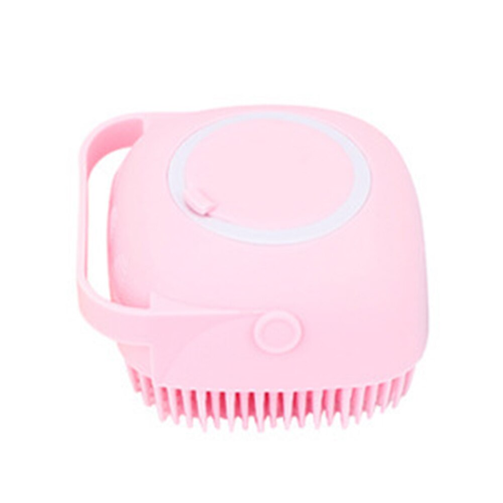 Silikon hårborste schampo hårbotten borste kam huvud spa bantning massage borste kropp hår tvätt kam dusch bad borste: Rosa