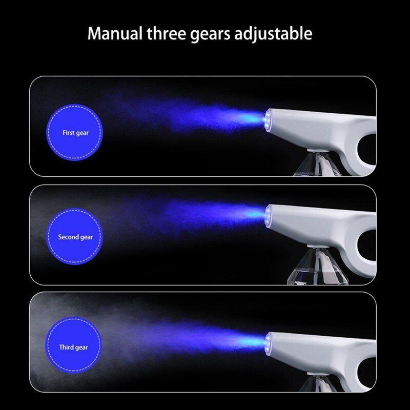 1200M Draadloze Nano Verneveling Fogger Machine Blauw Licht Nano Stoom Elektrische Sproeier Batterij Desinfectie Huishouden