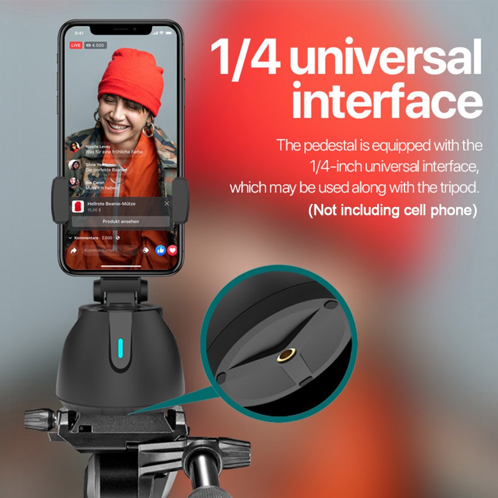 Auto Face Tracking Holder Smart Shooting Gimbal Stabilizer Battery Powered Live Broadcast 360 Degree Rotation Selfie Stick ABS