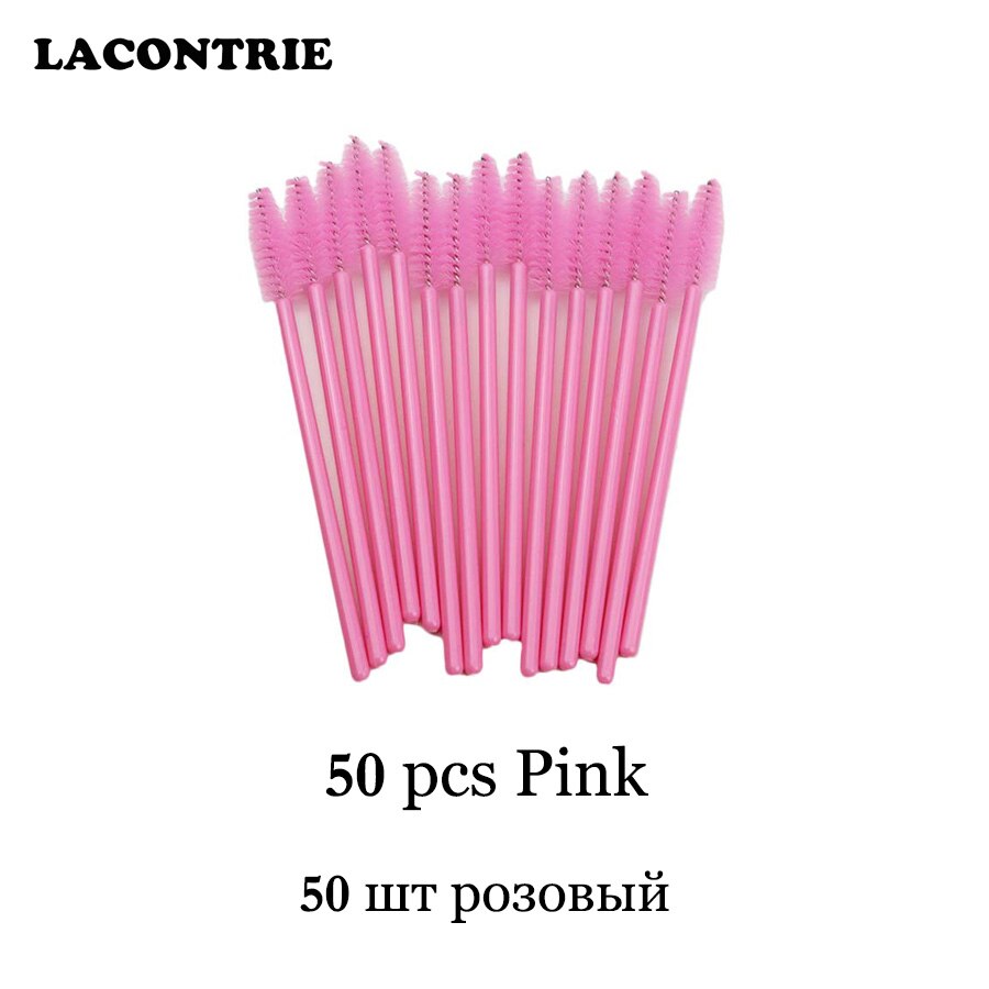 Wimpers Cosmetische Borstels Voor Wimper Extension Wenkbrauw Applicator 50/100 Pcs Individuele Wegwerp Lash Lash Lift Borstels: 50pcs Pink