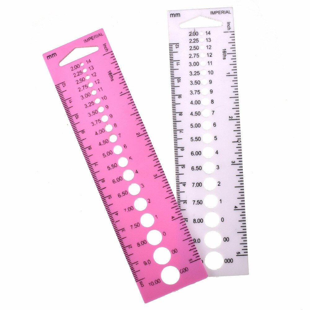 Wszystko w jednym miarka linijka na szydełka 2.0mm-10.0mm szydełko miarka Cal Cm linijka DIY akcesoria rzemieślnicze