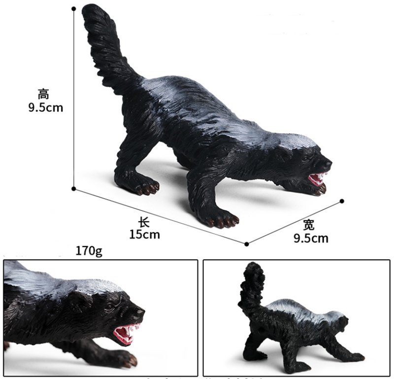 Honey Badger Ratel Figuur Wild Dier Model Speelgoed Mellivora Capensis Simulatie Dieren Model Beeldjes Collectie Voor Kinderen: B