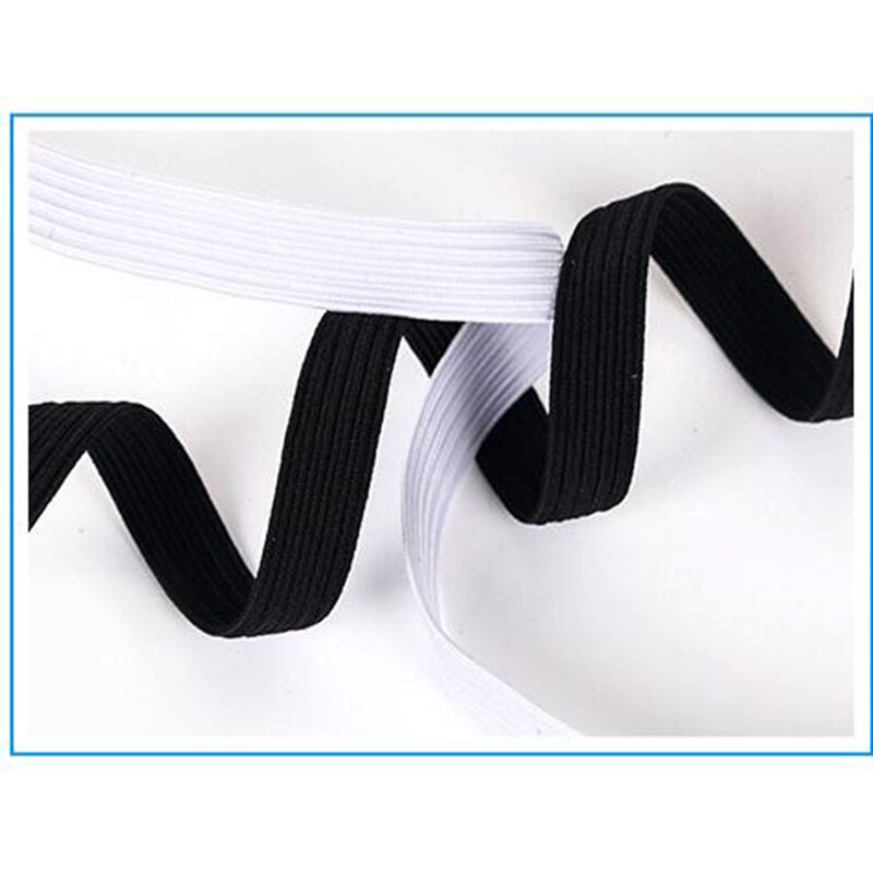 1pcs 1meter Breedte 0.3-1.2 cm Naaien Elastische Band Wit Zwart Hoge Elastische Fiat Rubber Band Taille band Naaien Stretch Touw