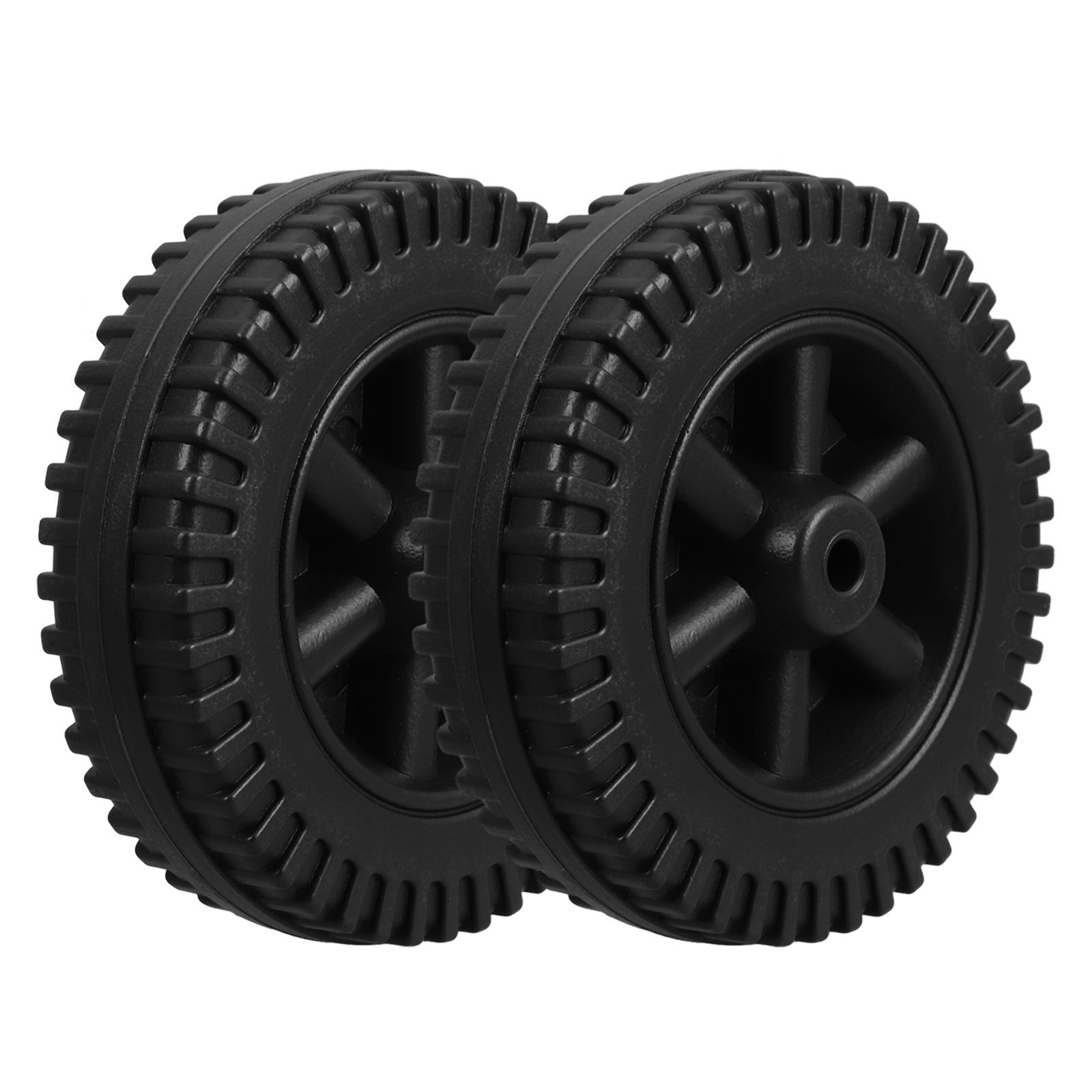 Ruedas para parrilla de barbacoa de alta resistencia, piezas de repuesto de 6 pulgadas para parrillas, refrigeradores y carritos de utilidad, color negro, 2 uds.: Default Title