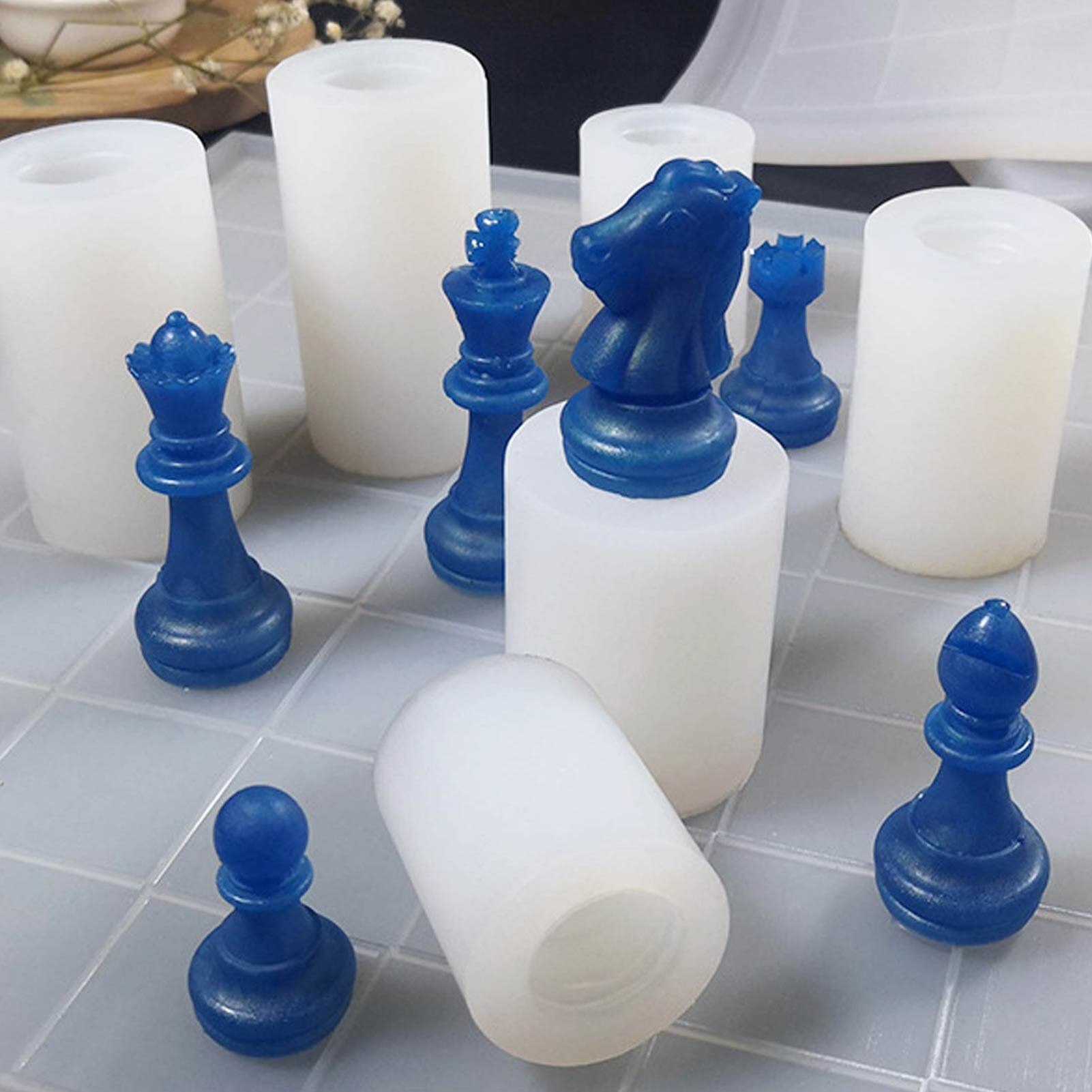 Schaken Silicone Mold Hars Mallen Diy Kaars Siliconen Mal Creatieve 6 Delige Set Van Chocolade Bakselwerktuigen Bakken Accessoires