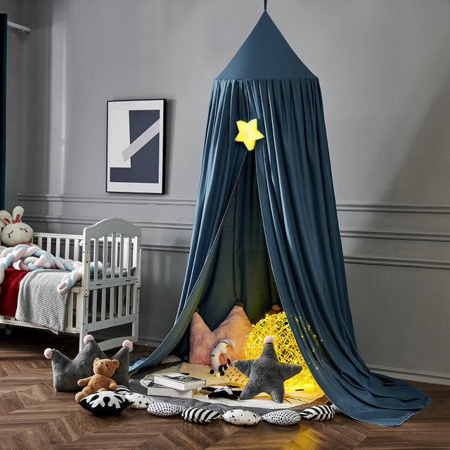 Kids Hanging Bed Canopy Baby Mosquito Net for Crib Dome Curtain Baby Mosquito Net Play Tent Children Room Decoration: Gold