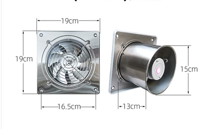 Stainless Steel Silent Fan Exhaust Fan Pipeline Exhaust Fan Ventilator High-Speed Kitchen Strong Smoke Exhaust Fan Kitchen: light yellow