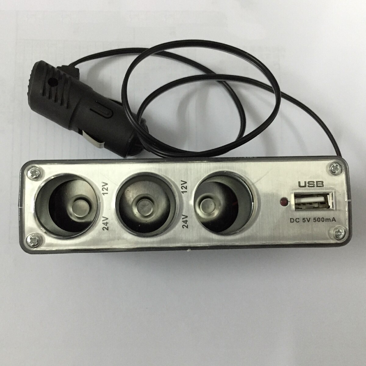 Tioodre 3- veis lader bil sigarettenner strømdeler usb trippel bil socket lader  dc 12-24v bil sigarettenner holdbar
