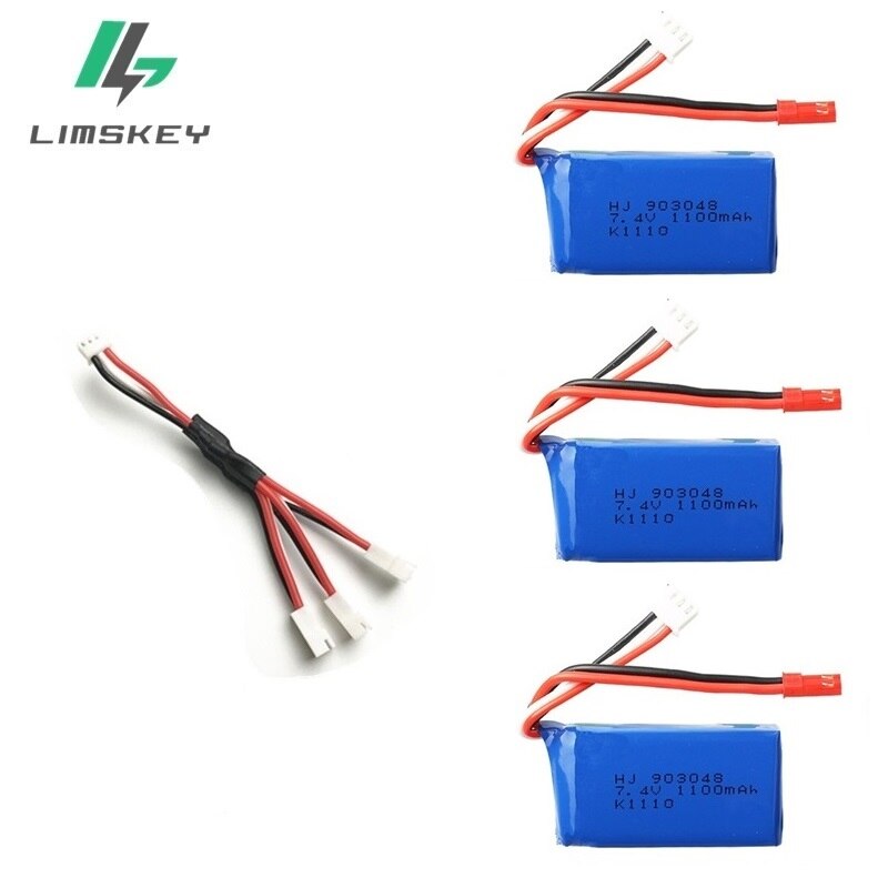 3Pcs for Wltoys A949 A959 A969 A979 K929 LiPo Battery 7.4V 1100mah 903048 25c Lipo Battery For RC Helicopter Airplane Cars Boats: Yellow