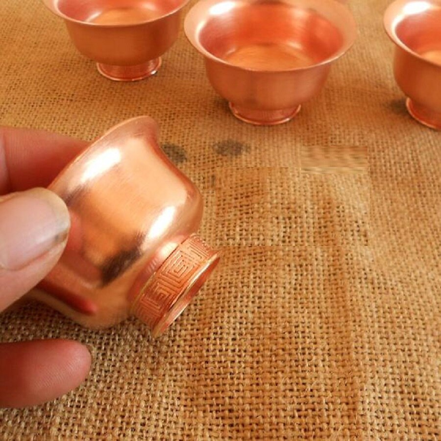 1 pc små koppar koppar vin te behållare